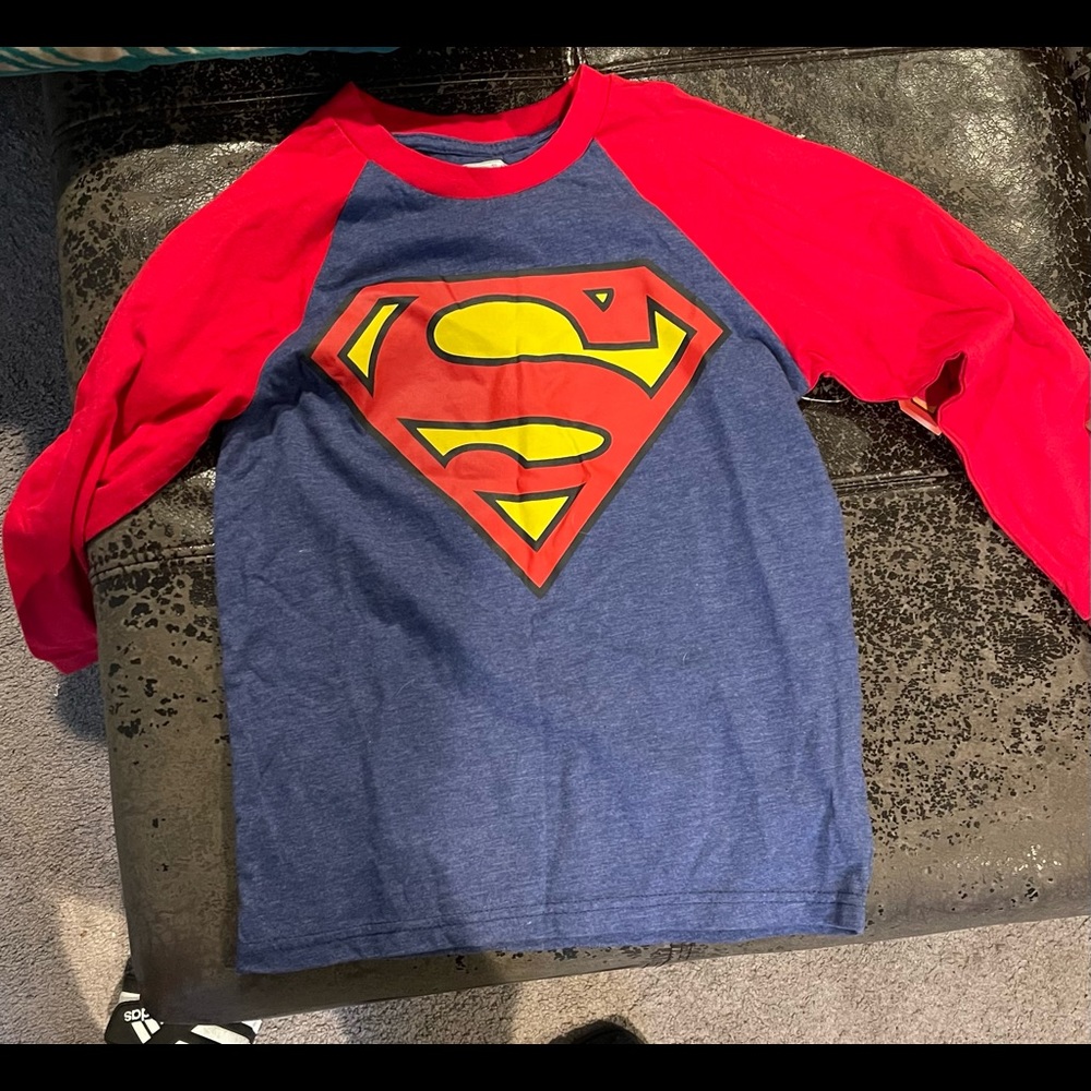Boys Superman raglan shirt